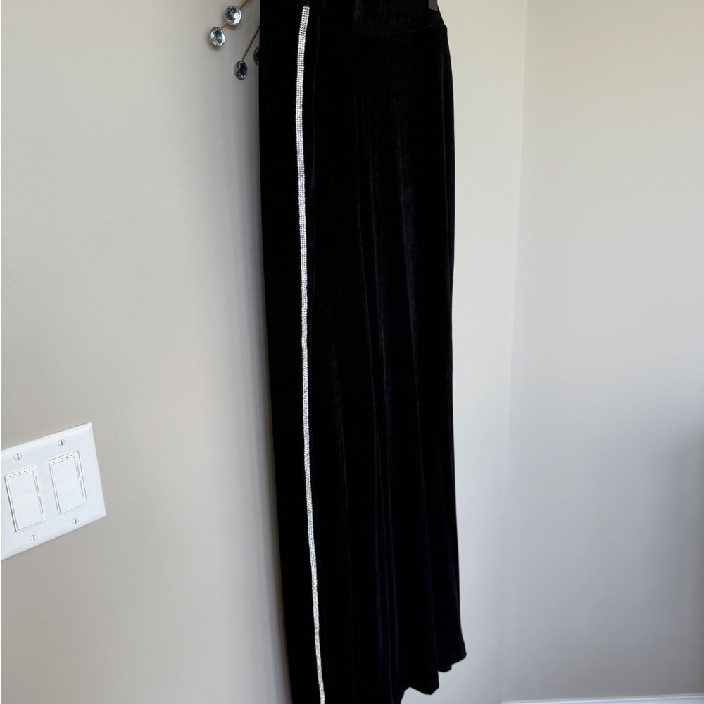 NWT Chico’s Traveler’s Black Wide Leg Rhinestone Pants